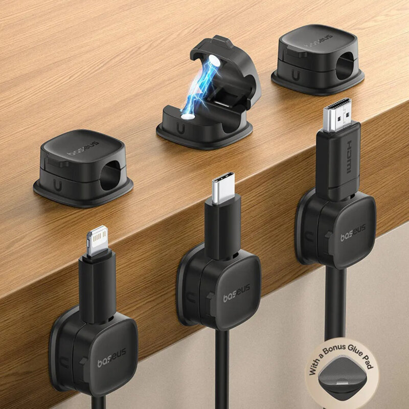 Organizator cabluri 3 bucati, Baseus, alb, B01331106211-00