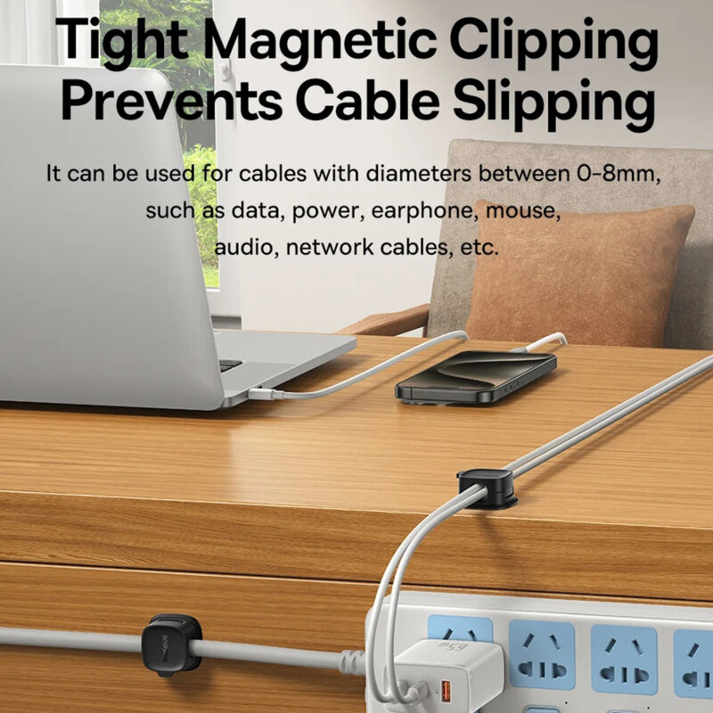 Organizator cabluri 3 bucati, Baseus, negru, B01331106111-00