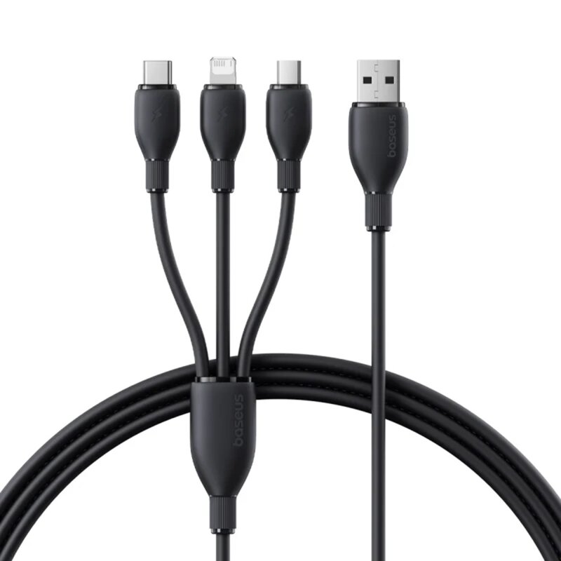 Cablu USB Fast Charge 3in1 Baseus, 3.5A, 1.3m, P10376303121-00