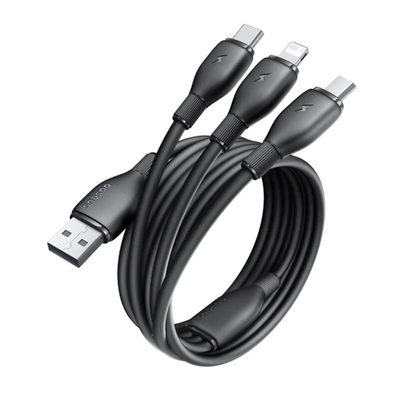 Cablu USB Fast Charge 3in1 Baseus, 3.5A, 1.3m, P10376303121-00