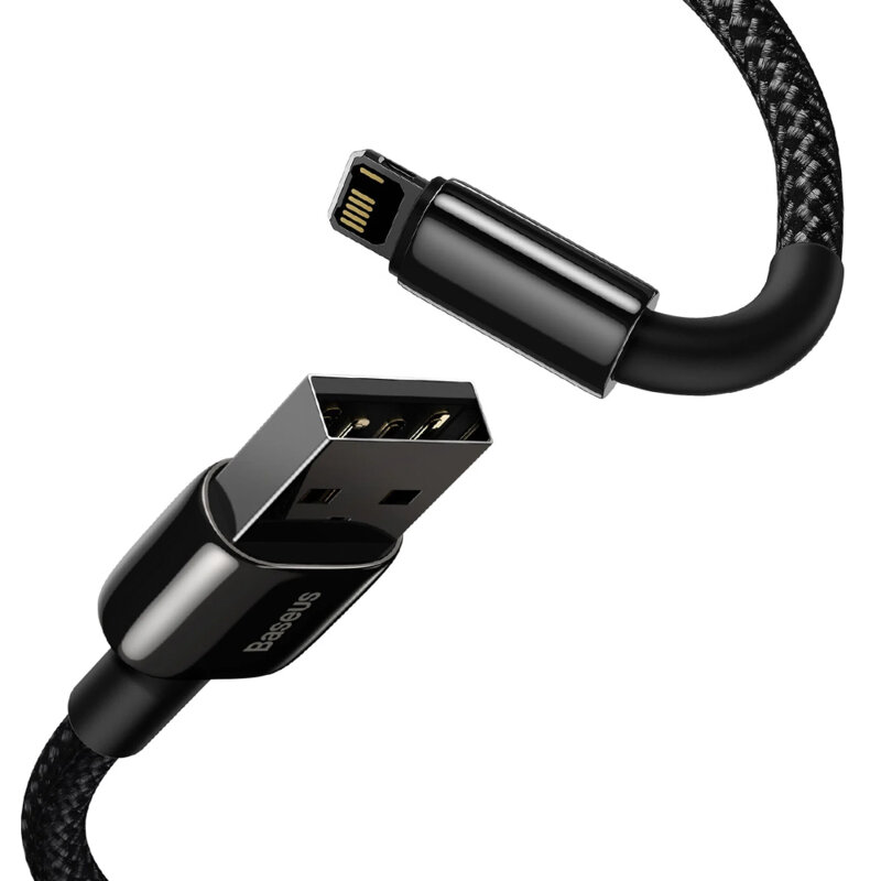 Cablu de date USB la Lightning 20W, 1m, Baseus, negru, CALWJ-A01