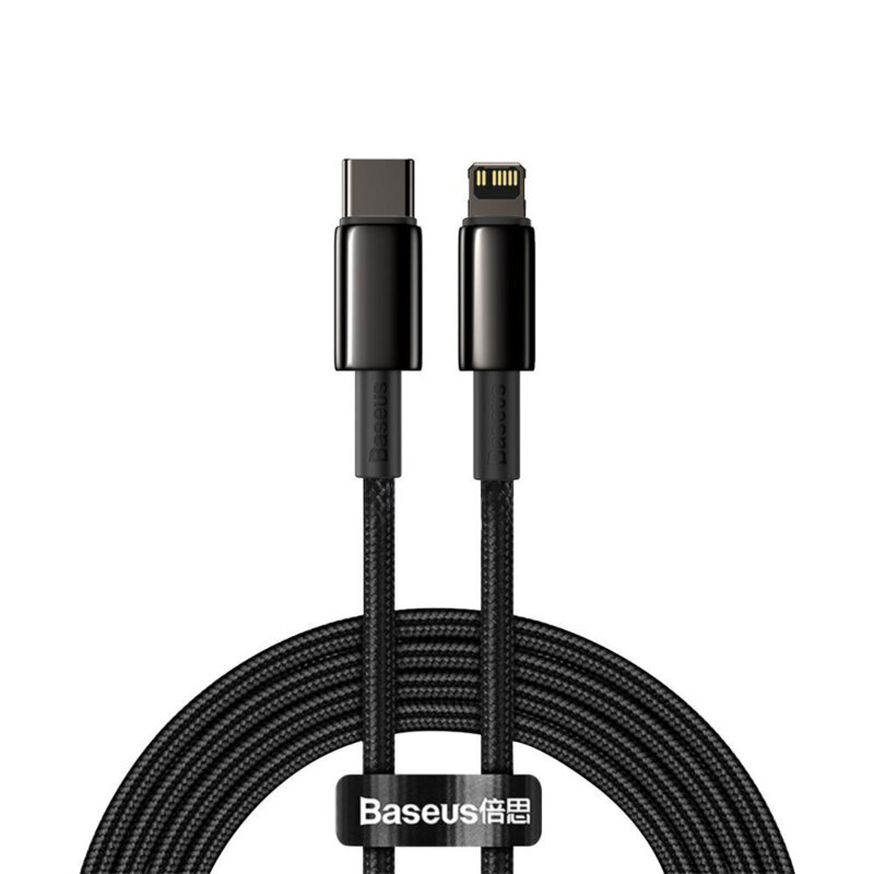 Cablu de date Type-C la Lightning 20W, 2m, Baseus, negru, CATLWJ-A01