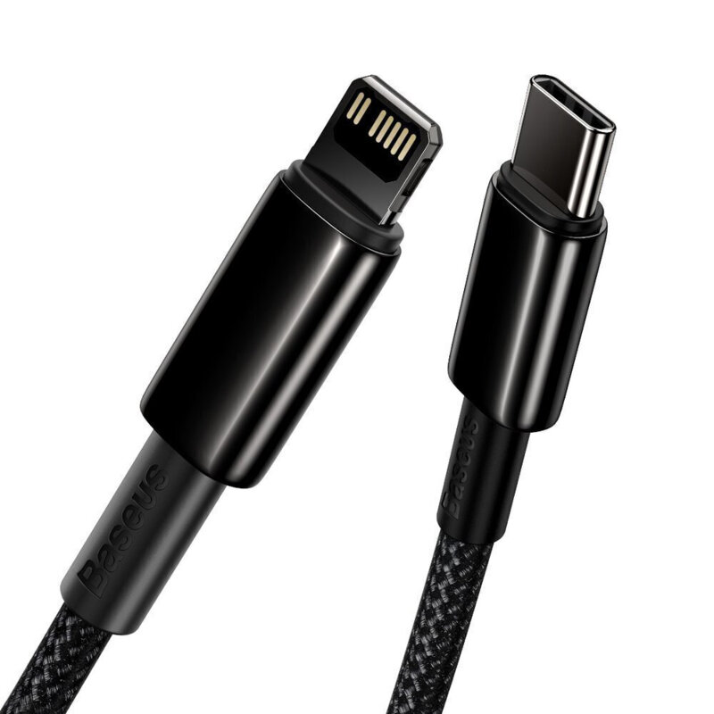 Cablu de date Type-C la Lightning 20W, 2m, Baseus, negru, CATLWJ-A01