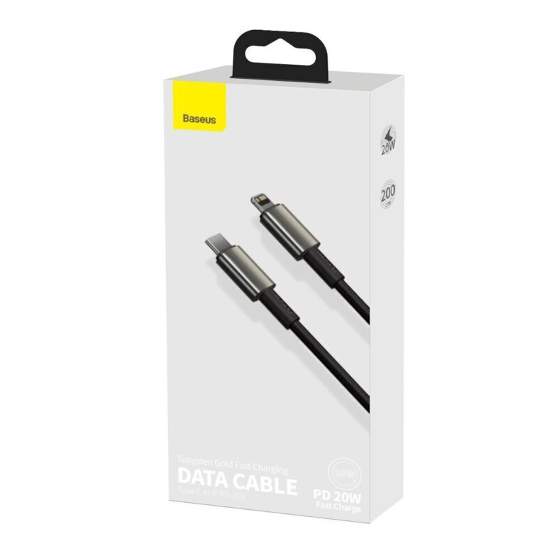 Cablu de date Type-C la Lightning 20W, 2m, Baseus, negru, CATLWJ-A01
