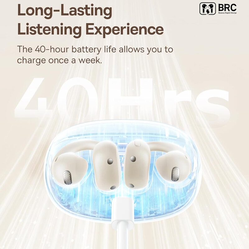 Casti open-ear, Waterproof IP57 Baseus, alb, A00083501226-00