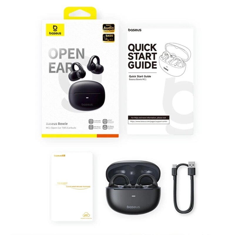 Casti open-ear, Waterproof IP57 Baseus, negru, A00083501126-00