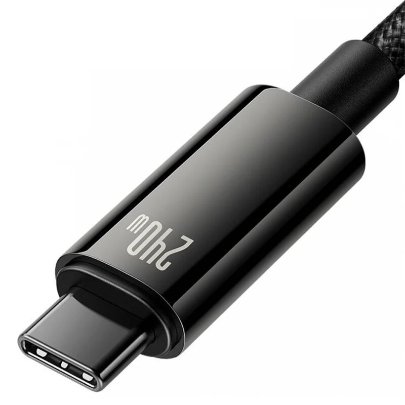 Cablu de date Type-C 240W, 3m, Baseus, negru, CAWJ040201