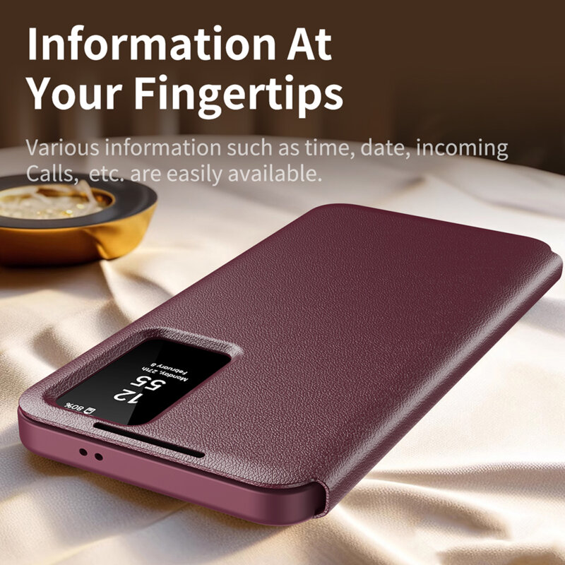 Husa tip carte Samsung Galaxy S24 Ultra SmartView Series, rosu