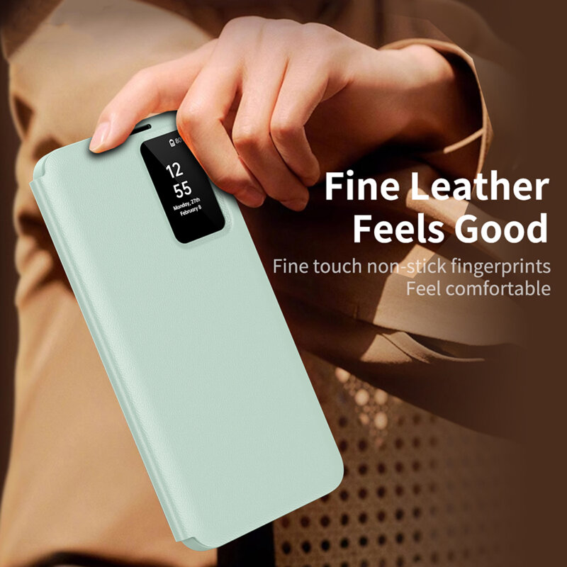 Husa tip carte Samsung Galaxy S24 Ultra SmartView Series, verde