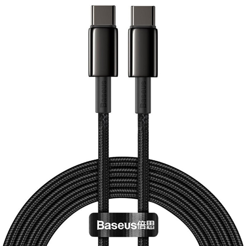 Cablu de date Type-C 100W, 2m, Baseus, negru, CATWJ-A01