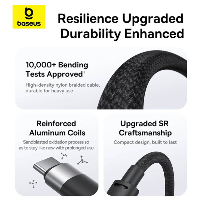 Cablu USB 3in1 Baseus, 100W, 1.5m, alb, P10319900211-00