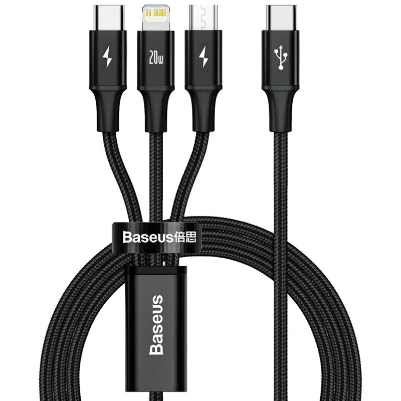 Cablu de date Type-C Baseus, 20W, 1.5m, CAMLT-SC01, negru