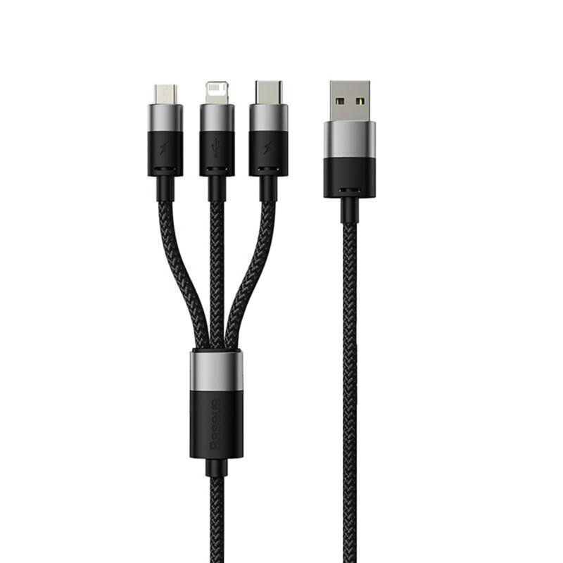 Cablu USB 3in1 Baseus, 3.5A, 0.6m, negru, P10319900111-00