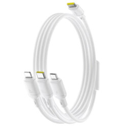 Cablu tip C 3in1 Baseus, 100W, 1.5m, alb, P10377706213-00