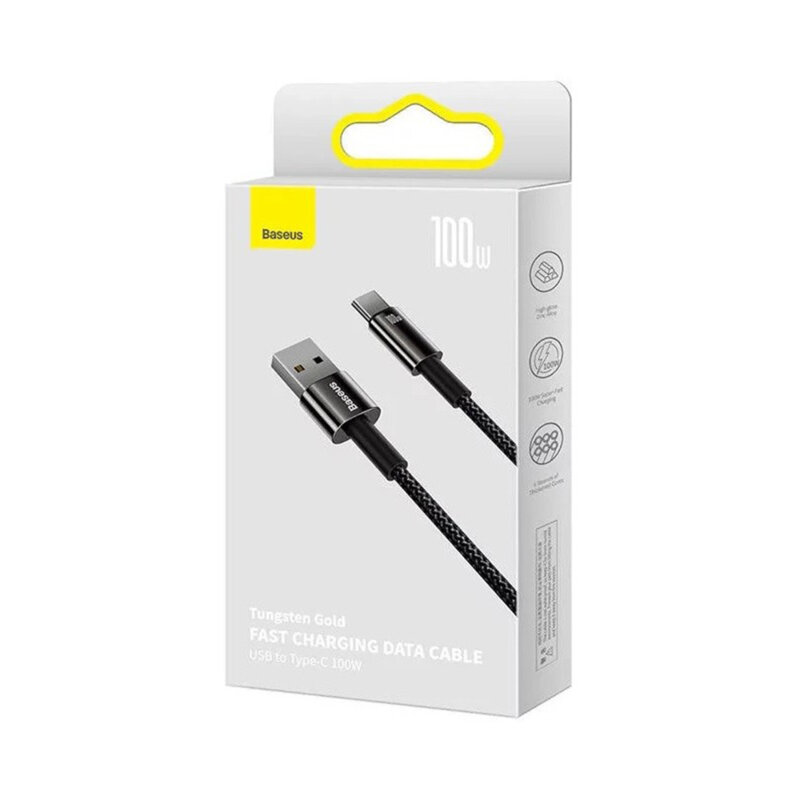 Cablu Super Fast Charging Type-C, 100W, 2m, Baseus, CAWJ000101