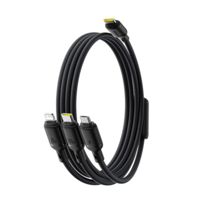 Cablu USB 3in1 Baseus, 100W, 1.5m, negru, P10377705123-00