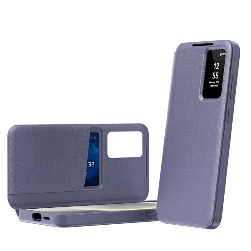 Husa tip carte Samsung Galaxy S23 Ultra SmartView Series, mov
