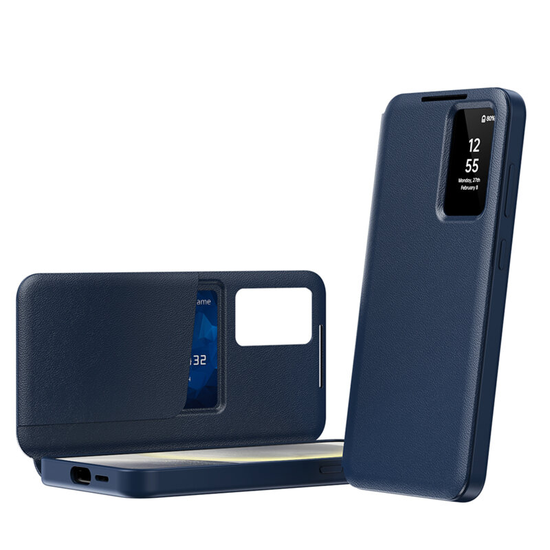Husa tip carte Samsung Galaxy S23 Ultra SmartView Series, albastru