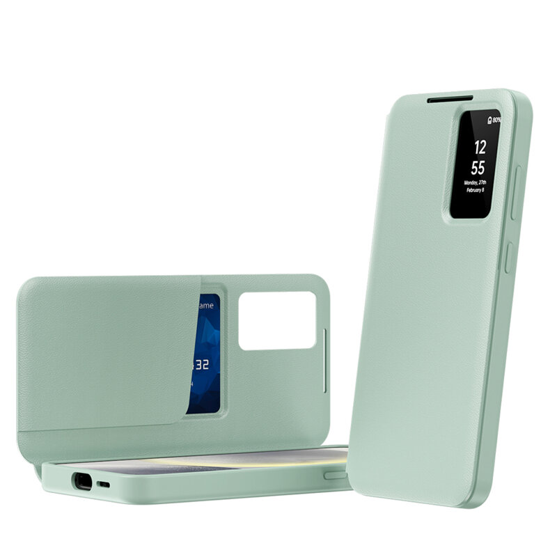 Husa tip carte Samsung Galaxy S23 Ultra SmartView Series, verde