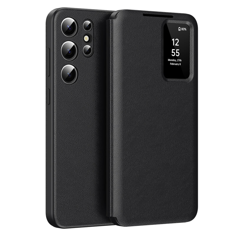 Husa tip carte Samsung Galaxy S23 Ultra SmartView Series, negru