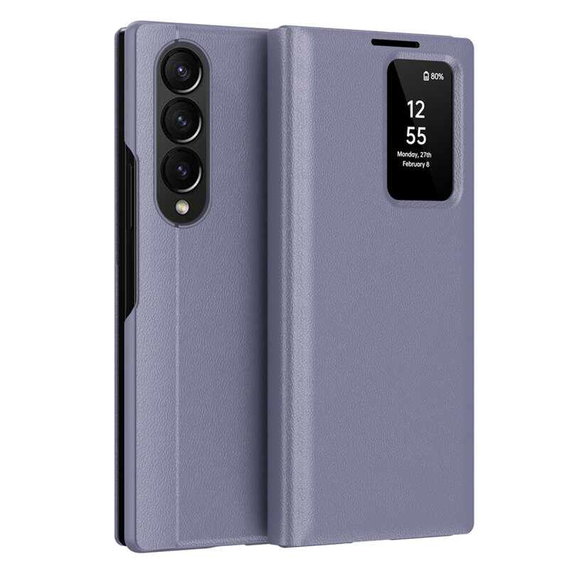 Husa tip carte Samsung Galaxy Z Fold4 SmartView Series, mov