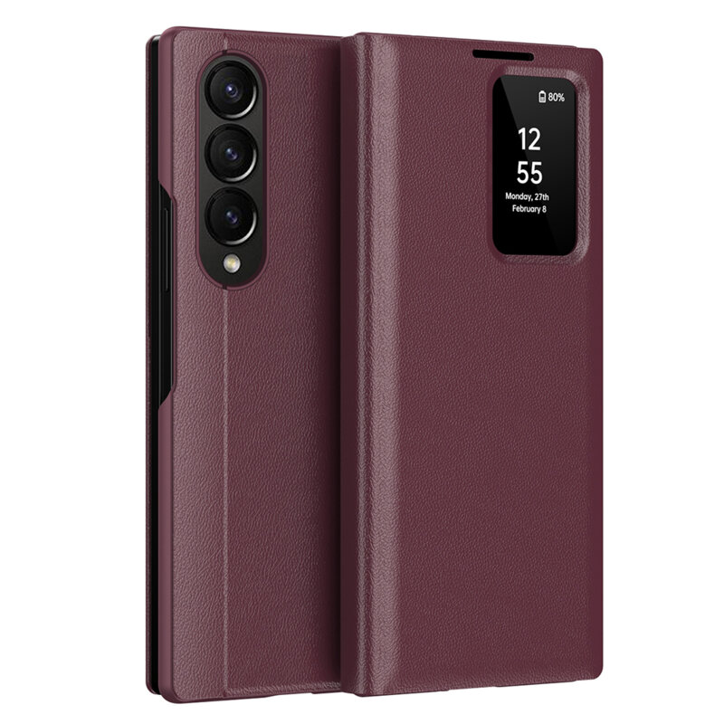 Husa tip carte Samsung Galaxy Z Fold4 SmartView Series, rosu