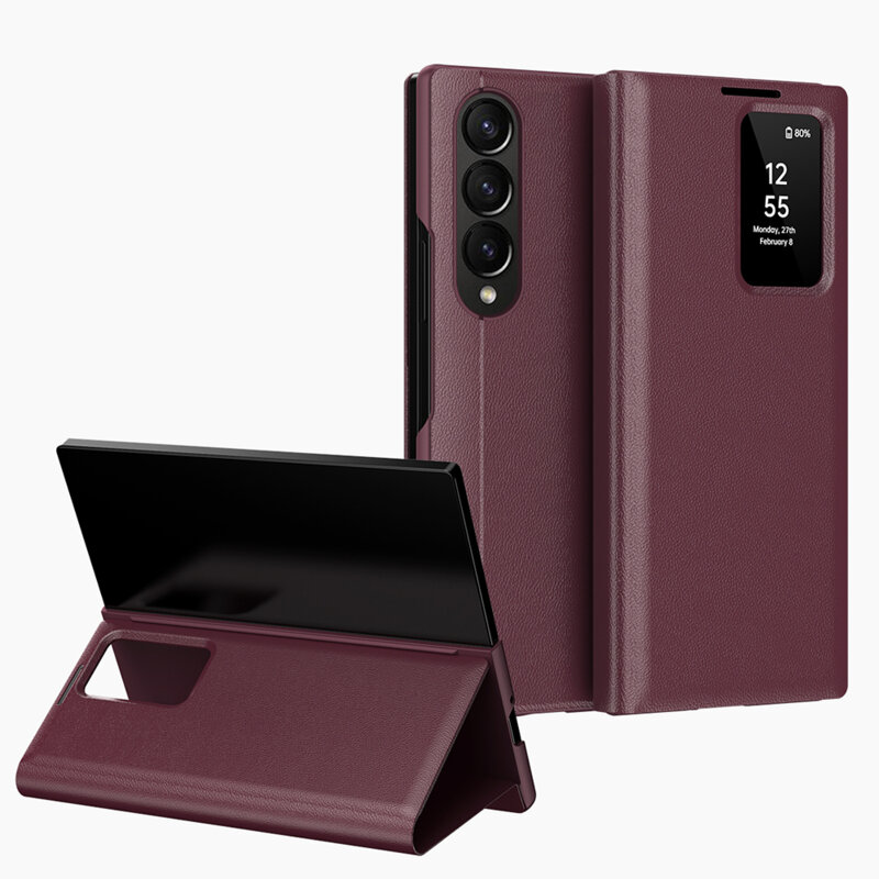 Husa tip carte Samsung Galaxy Z Fold4 SmartView Series, rosu