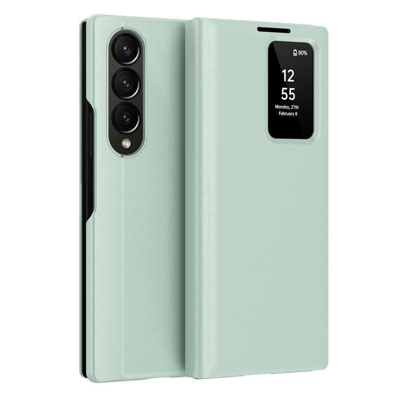 Husa tip carte Samsung Galaxy Z Fold4 SmartView Series, verde