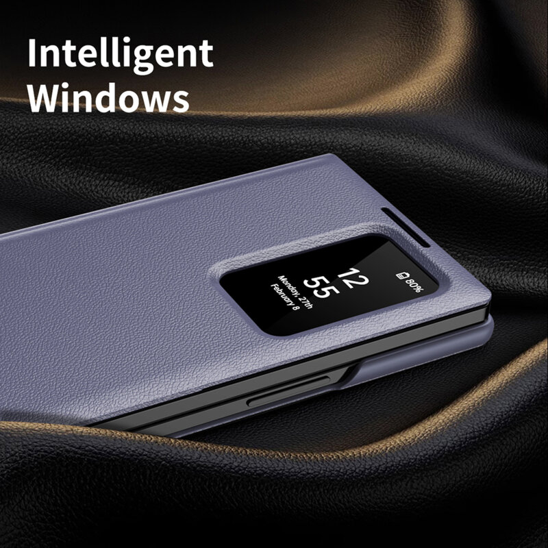 Husa tip carte Samsung Galaxy Z Fold3 5G SmartView Series, mov