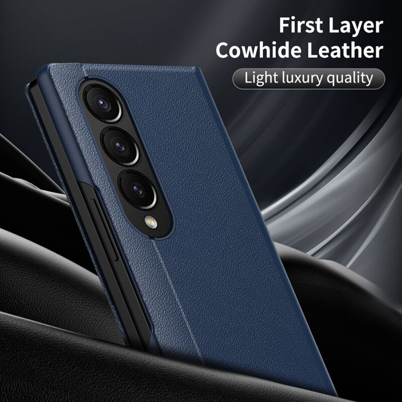 Husa tip carte Samsung Galaxy Z Fold3 5G SmartView Series, albastru