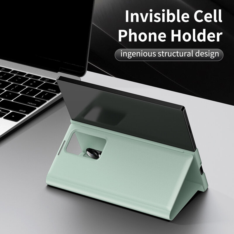 Husa tip carte Samsung Galaxy Z Fold3 5G SmartView Series, verde