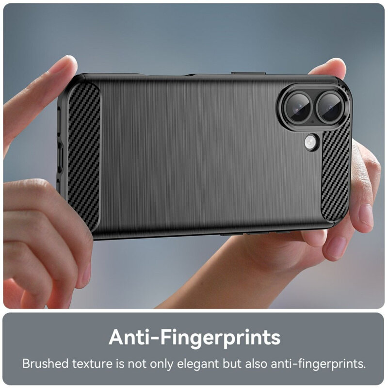 Husa iPhone 17 Techsuit Carbon Silicone, negru