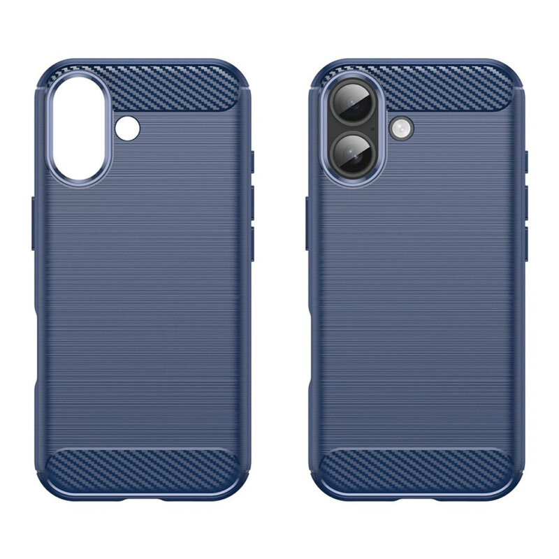 Husa iPhone 17 Techsuit Carbon Silicone, albastru