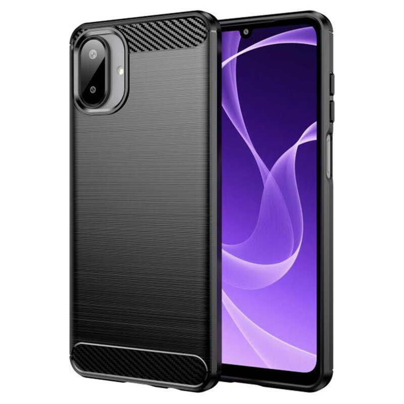 Husa Samsung Galaxy A07 4G Techsuit Carbon Silicone, negru
