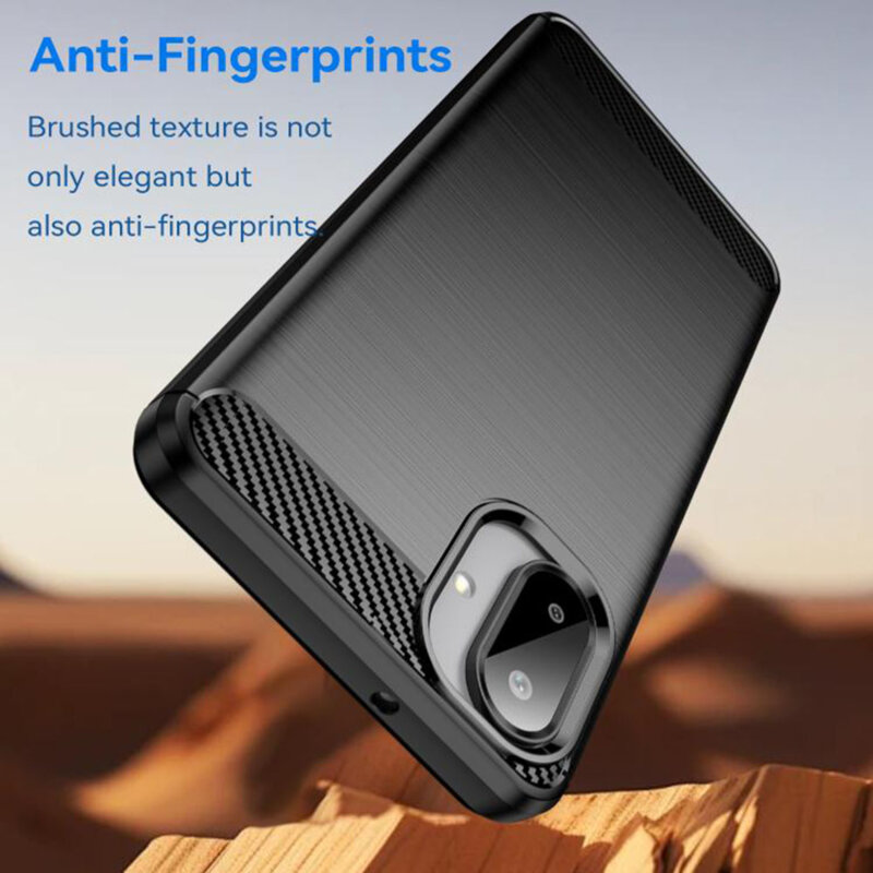 Husa Samsung Galaxy A07 4G Techsuit Carbon Silicone, negru