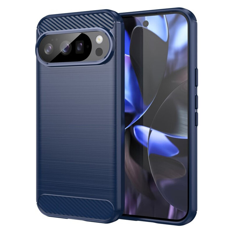 Husa Google Pixel 10 Pro Techsuit Carbon Silicone, albastru