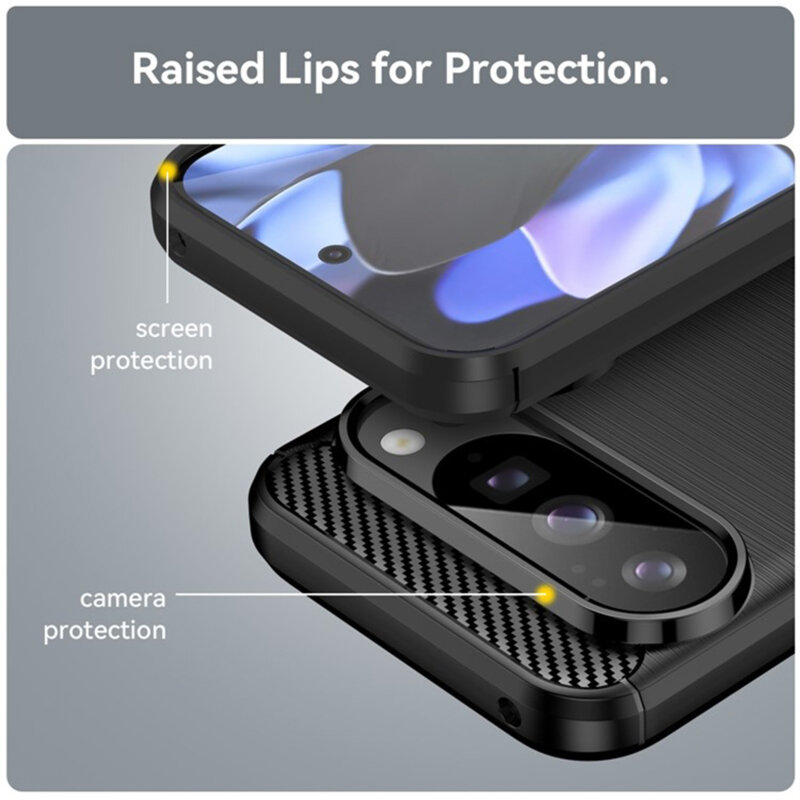 Husa Google Pixel 10 Techsuit Carbon Silicone, negru