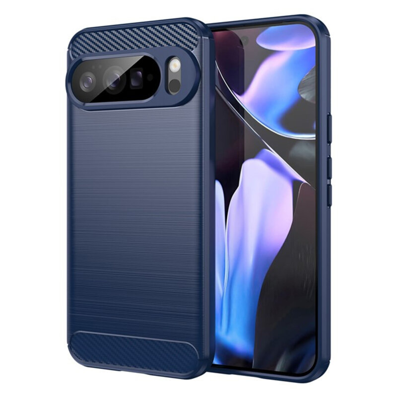 Husa Google Pixel 10 Pro XL Techsuit Carbon Silicone, albastru