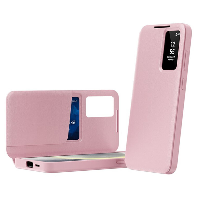 Husa tip carte Samsung Galaxy S25 Ultra SmartView Series, roz