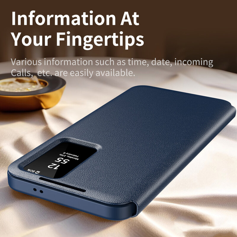 Husa tip carte Samsung Galaxy S22 5G SmartView Series, albastru
