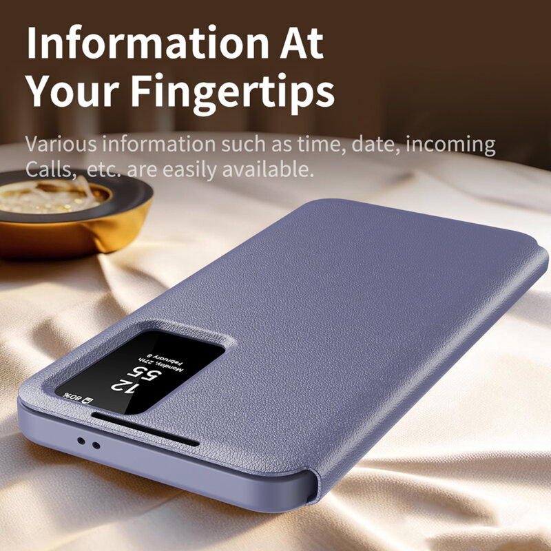 Husa tip carte Samsung Galaxy S22 5G SmartView Series, mov