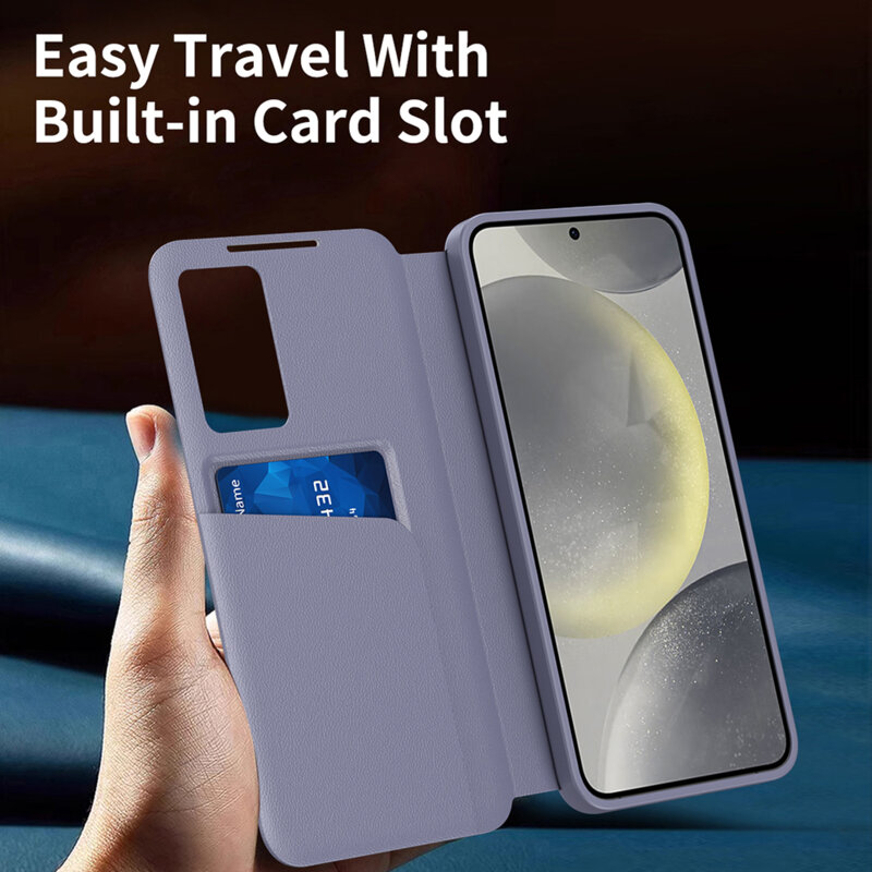 Husa tip carte Samsung Galaxy S22 5G SmartView Series, mov