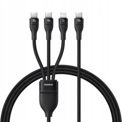 Cablu Type-C 3in1 Baseus 100W, 1.5m, negru, P10377502111-00