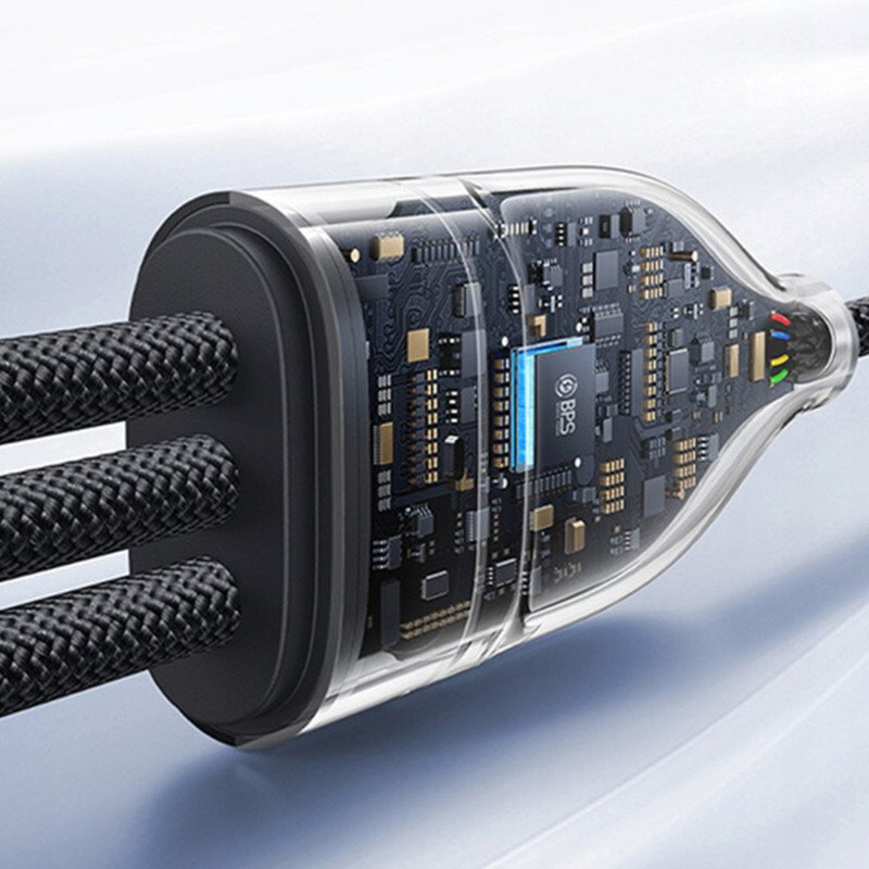 Cablu Type-C 3in1 Baseus 100W, 1.5m, negru, P10377502111-00