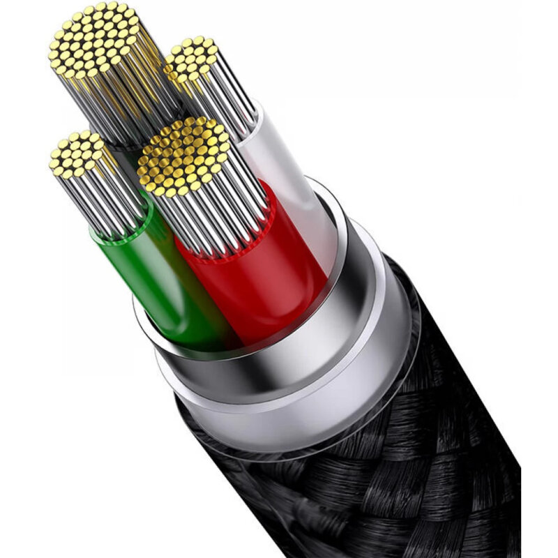 Cablu de date USB 3in1 Baseus, 20W, 1.2m, negru, CAXS000001