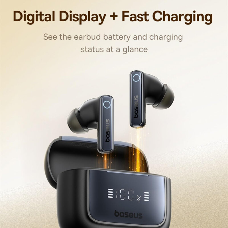 Casti wireless Bluetooth, TWS Baseus, negru, A00073800123-00