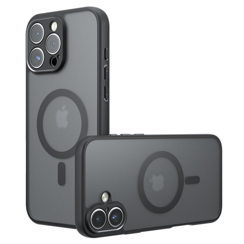 Husa iPhone 16 Pro Max Techsuit PureFrost MagSafe, negru frost