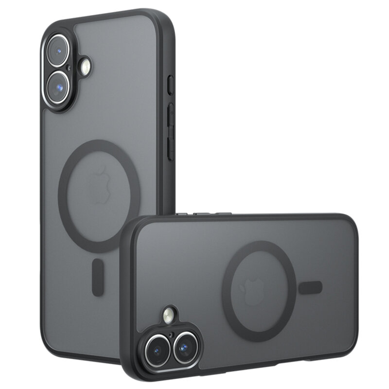 Husa iPhone 16 Techsuit PureFrost MagSafe, negru frost