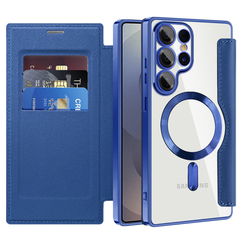 Husa Samsung Galaxy S25 Ultra Techsuit SmartMag Book Case, albastru