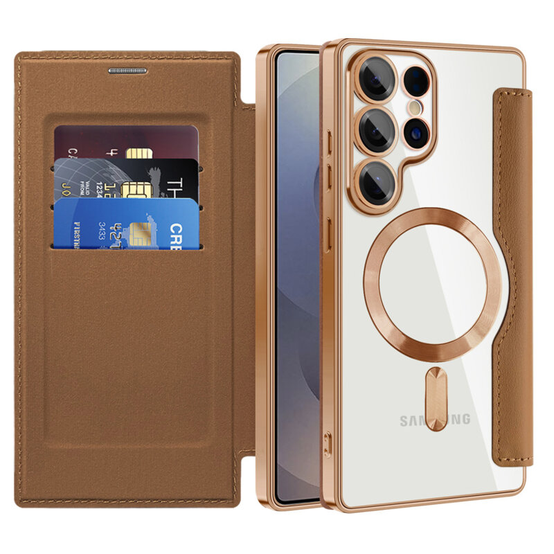 Husa Samsung Galaxy S25 Ultra Techsuit SmartMag Book Case, maro